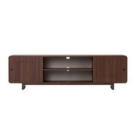 TV-MÖBEL mit 2 Türen, 2 Fächern und abgerundeten Kanten 34/52/180 cm - Naturfarben, Holzwerkstoff (34/52/26cm) - Calicosy