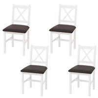 ESSZIMMERSTUHL Weiß, Schwarz 4er-Set - Schwarz/Weiß, Holz (43/85/44cm) - MCW