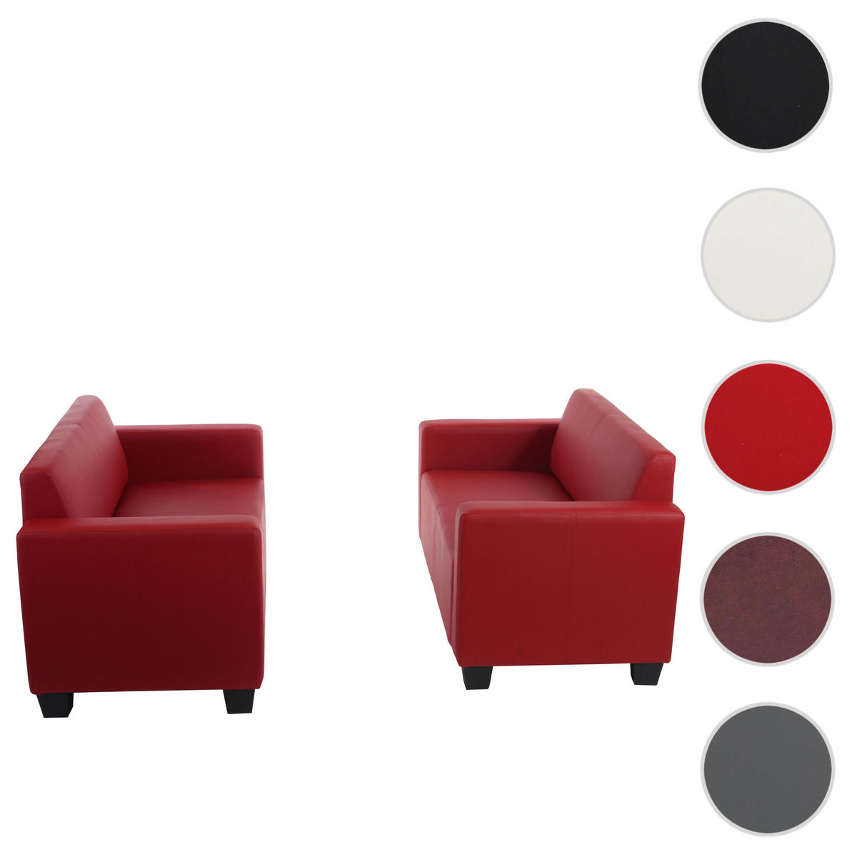 SOFA-GARNITUR Rot - Rot, Textil (136/76/72cm) - MCW