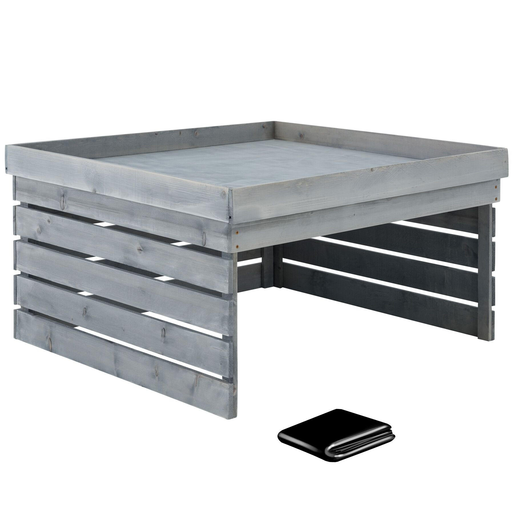 RASENMÄHER-ROBOTER-GARAGE Hortus, 84 x 78 x 46 cm, grau - Grau, Holz (84/46/78cm) - tectake