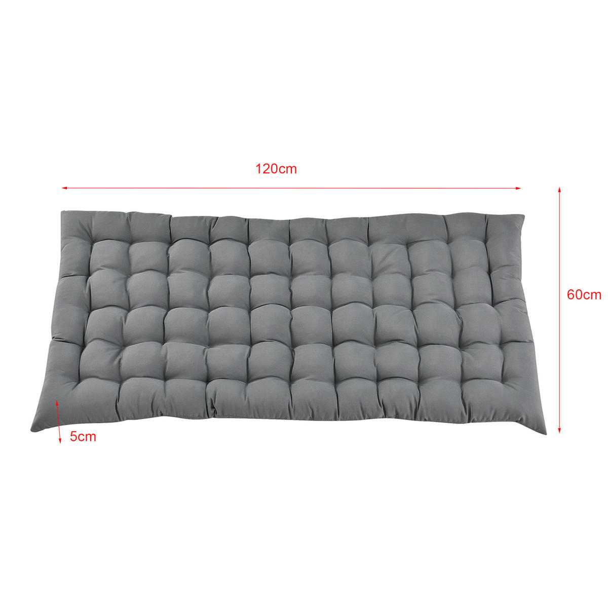 BODENKISSEN Espoo - Hellgrau, Textil (60/120/5cm) - [en.casa]