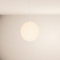 HÄNGELAMPE Orb 1.5m Abhängung Weiß/Weiß Ø 30cm - Weiß, Glas (30/30/30cm) - s.luce