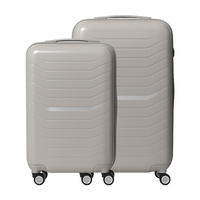 2-TLG.KOFFERSET - Beige, Kunststoff (42/65/25.5cm) - Relaxdays