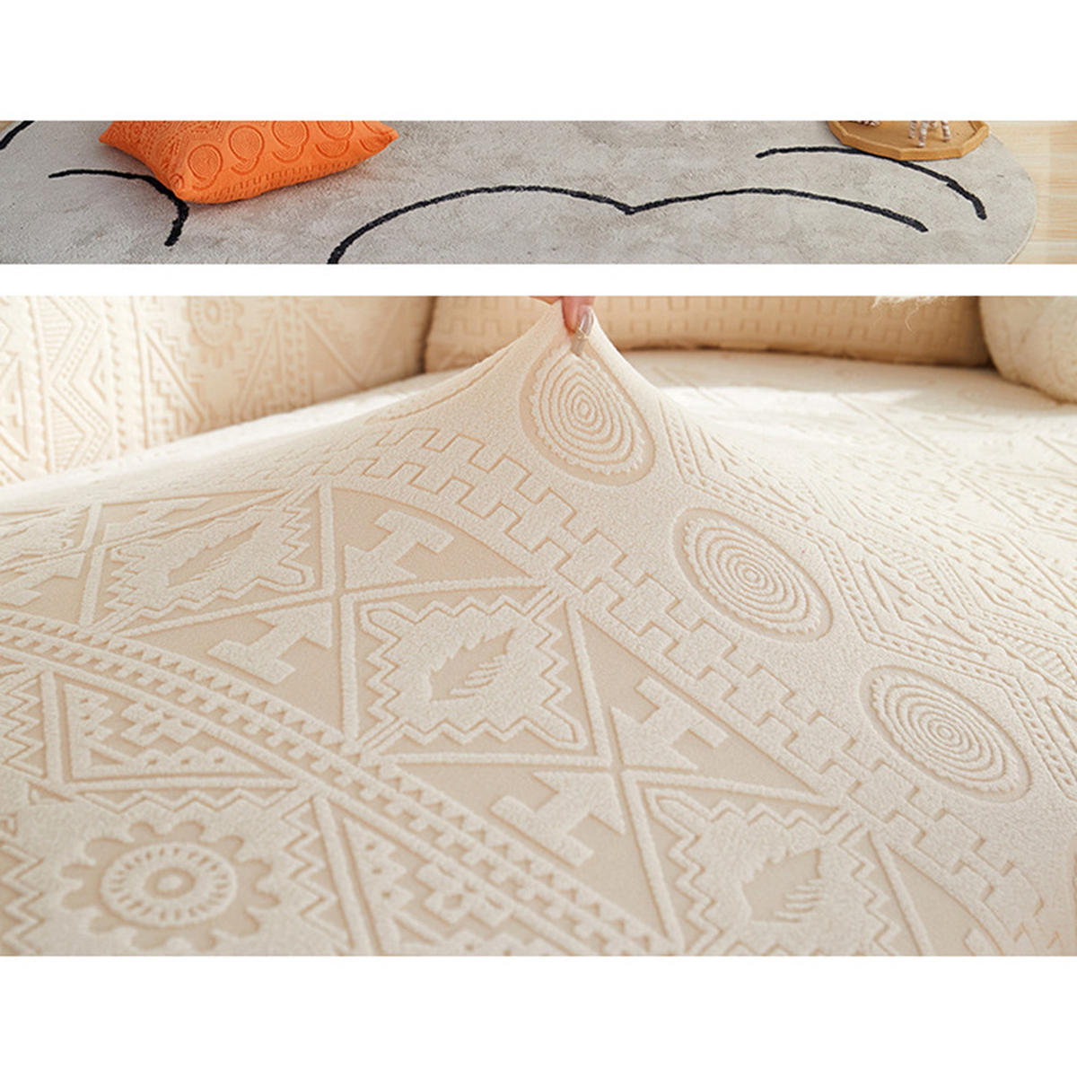 SOFABEZUG Rosa 4-Sitzer 235–300 cm - Pink, Textil (235/300cm) - Kaket