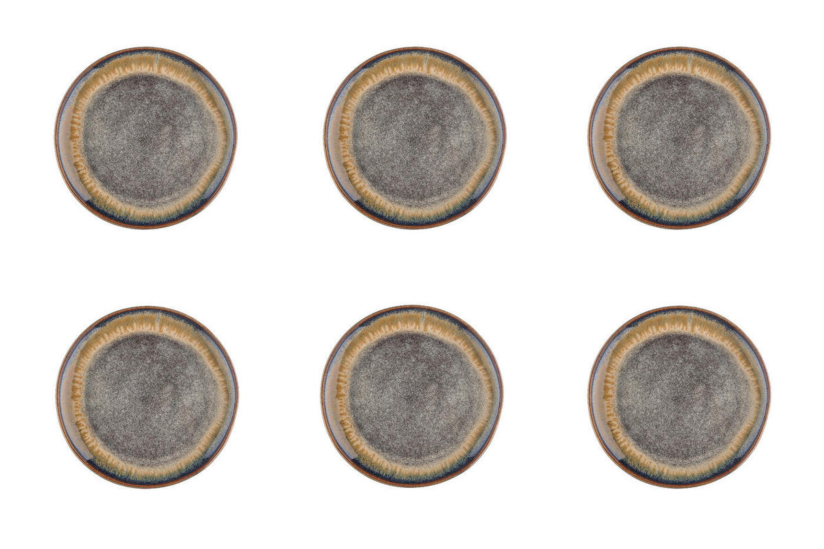 TELLER Genesis Ø20,5cm - 6er-Set - Basalt - Braun, Keramik (20.5cm) - Björn