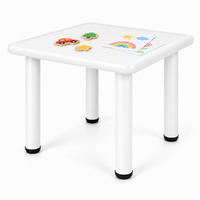 KINDERTISCH Weiß Indoor Outdoor 52x62 cm - Weiß, Kunststoff/Metall (62/52/62cm) - Relaxdays