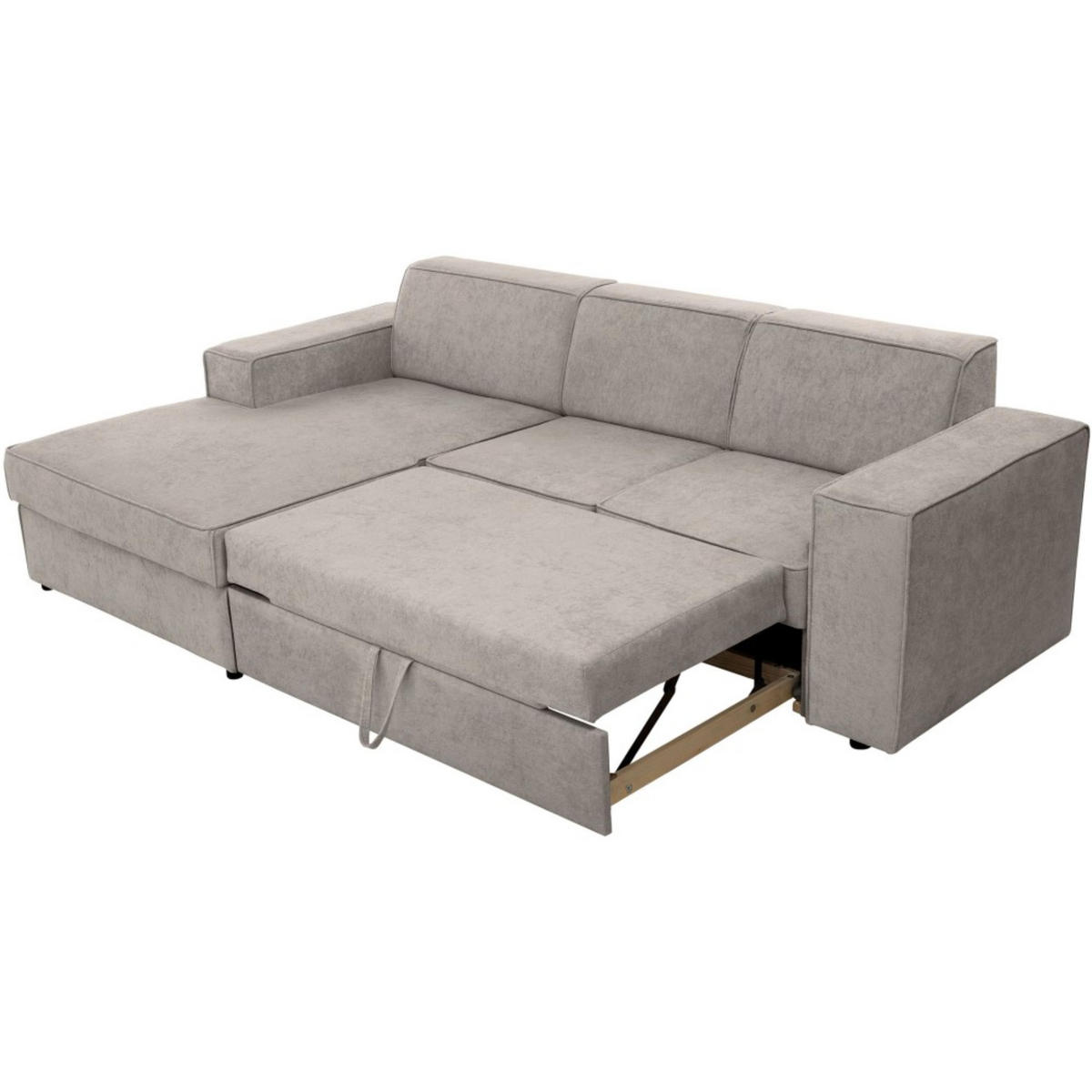 ECKSCHLAFSOFA mit Schlaffunktion Pedro L cappuccino links - Schwarz/Cappuccino, Kunststoff/Textil (267/160cm) - Beautysofa