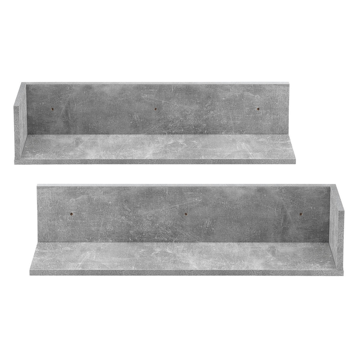 WANDREGAL-SET 2 TLG. Elverum - Grau, Holzwerkstoff (75/16.5/16.5cm) - [en.casa]