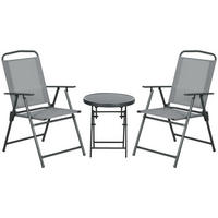 GARTENMÖBEL Set, Metall, Mesh, Hellgrau - Hellgrau, Textil/Metall - Outsunny