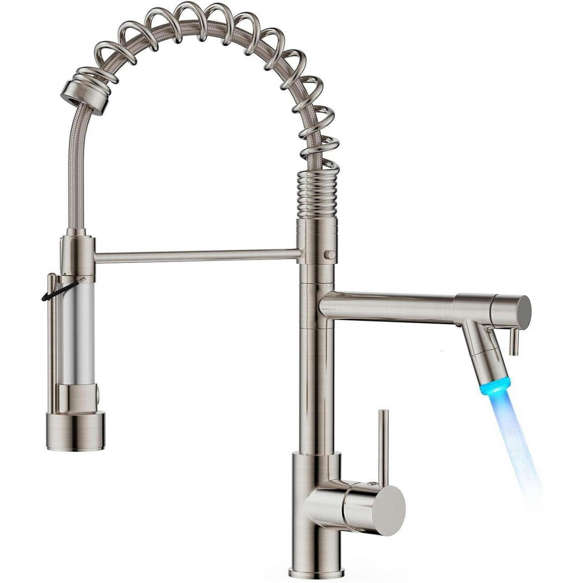 KÜCHENARMATUR Edelstahl mit LED und 360° Schwenkbarkeit - Silberfarben, Metall (20.5/10.7/44.2cm)