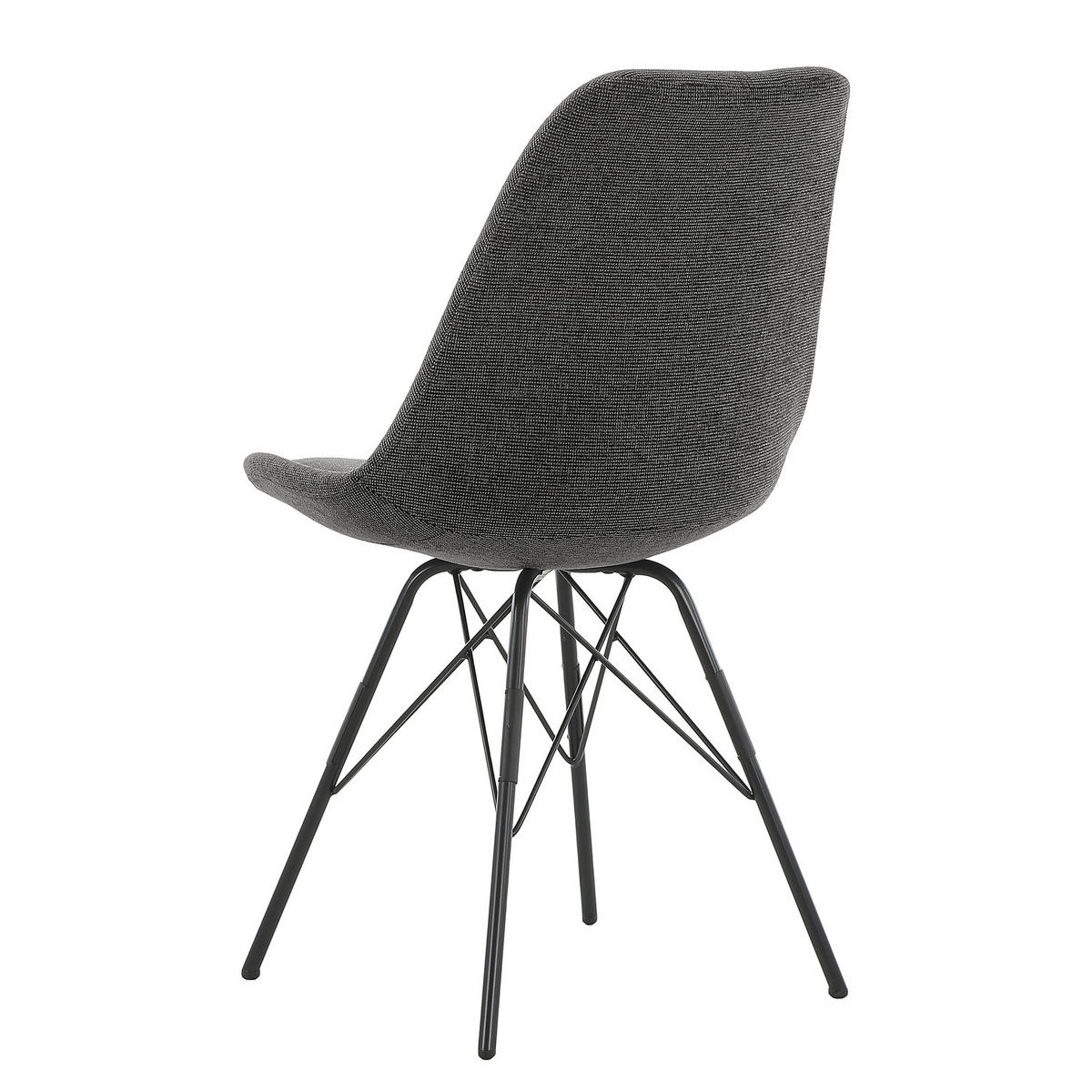 POLSTERSTUHL - 2er-Set - Anthrazit/Schwarz, Textil/Metall (49/86/54cm) - home24