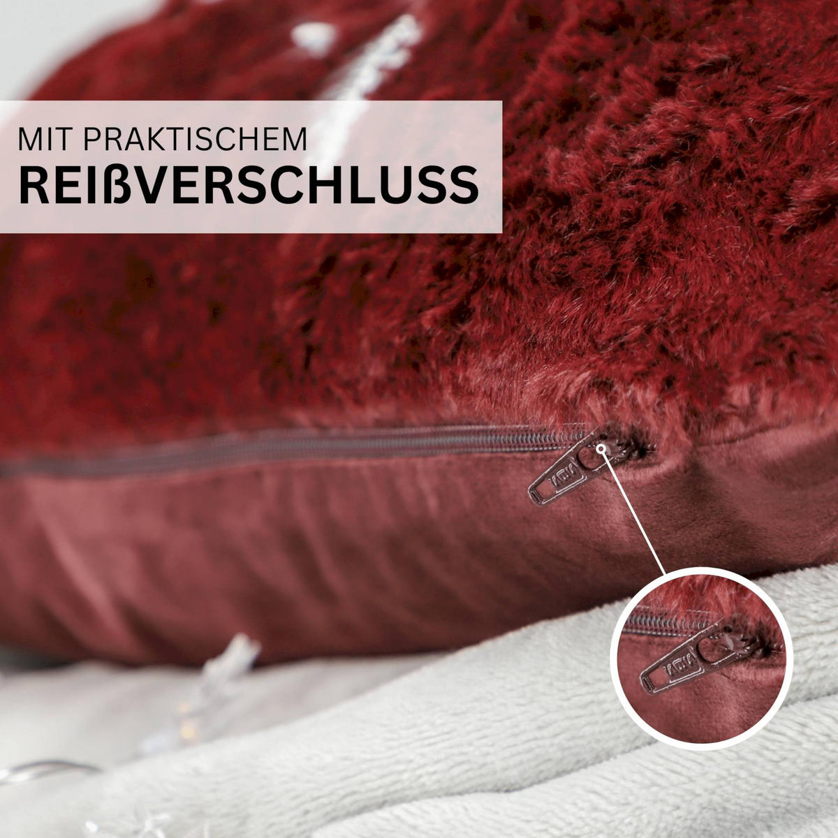 ZIERKISSENHÜLLE WEIHNACHTEN TOWN - Rot, Textil (60/40cm) - Esprit