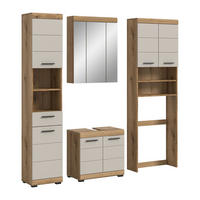 BAD-SET SCOUT 4-tlg. (B/H/T: ca. 190/191/34 cm) in Evoak Oak Nachbildung/- - Eichefarben, Holz (190/191/34cm)