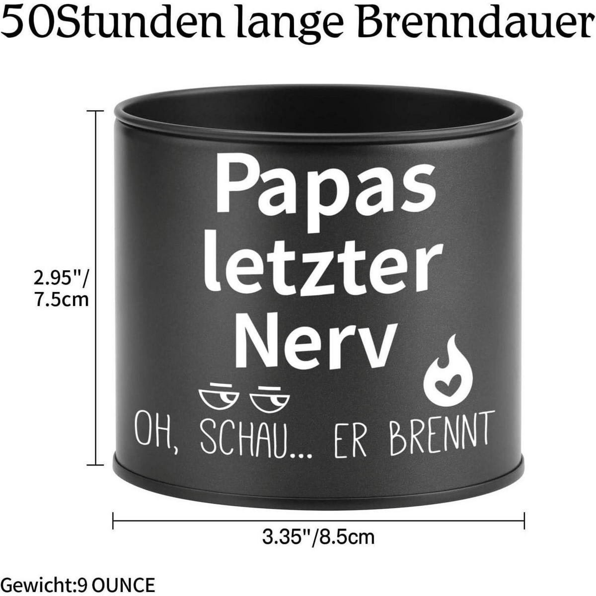 DUFTKERZE Papa Geschenk Lavendel 9oz - Schwarz, Paraffin (7.5cm)