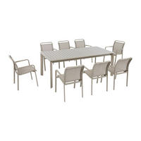 GARTENESSGRUPPE im Set - 8 -Sitzer - Aluminium - taupe - VELYRA - Braun, Metall - Vente-Unique