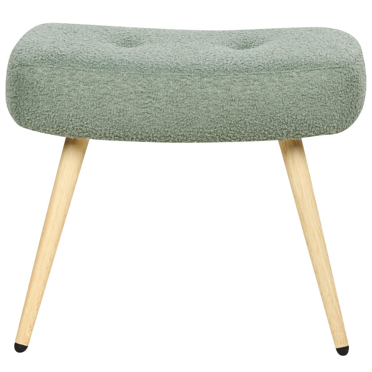 SESSEL Bouclé hellgrün mit Hocker Vejle - Hellbraun/Grün, Textil (67/95/52cm) - Beliani