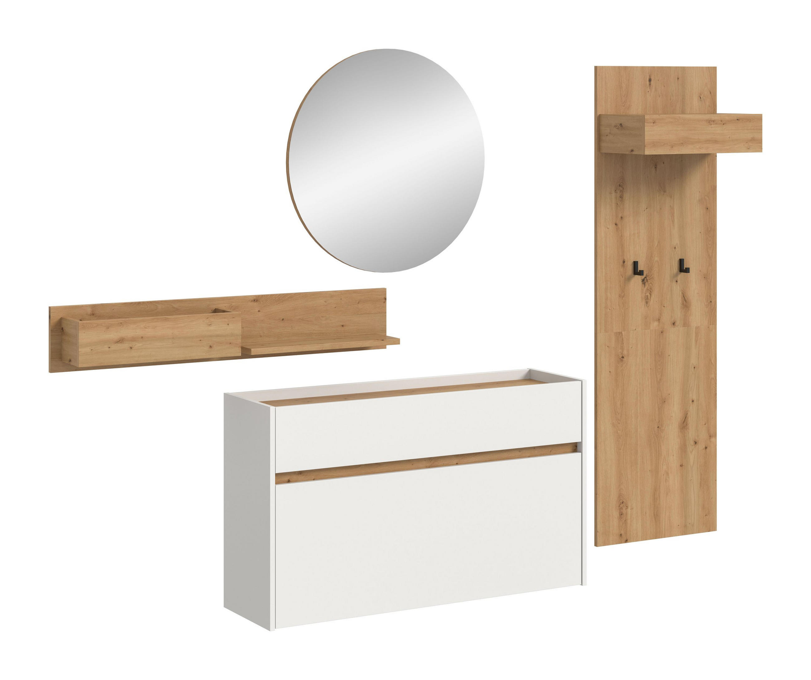 Homes & Jones Garderobe Weiß 205x197x32 cm