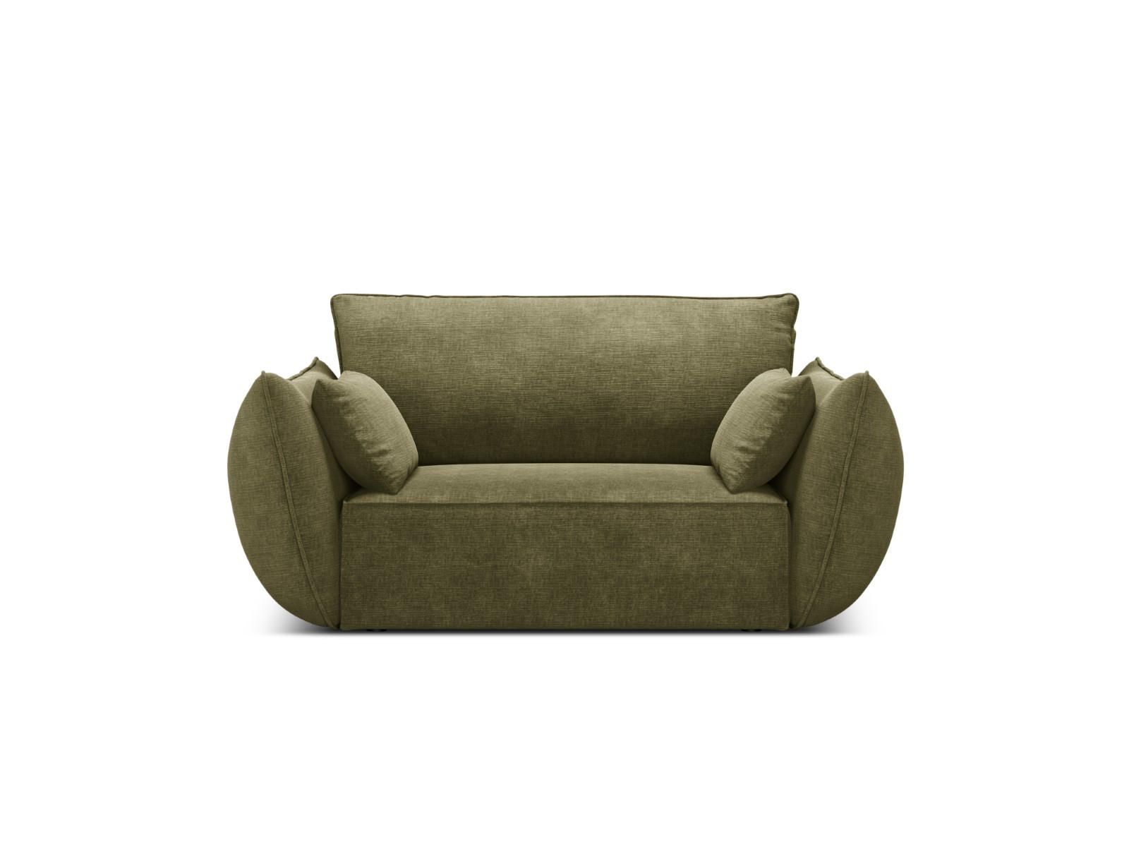 SESSEL Kaelle aus Chenille-Stoff grün - Grün, Textil (100/85/128cm) - Micadoni
