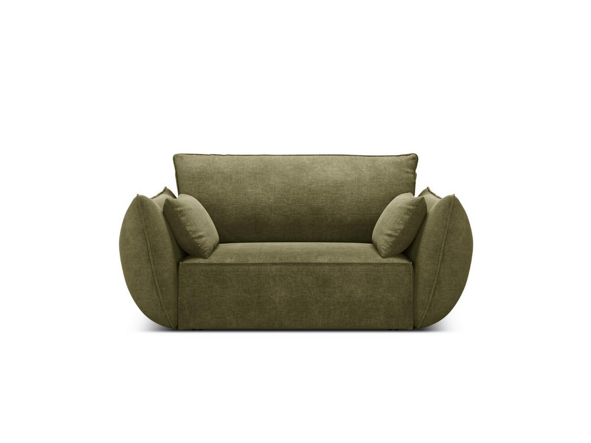 SESSEL Kaelle aus Chenille-Stoff grün - Grün, Textil (100/85/128cm) - Micadoni