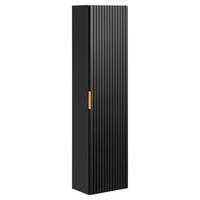 HOCHSCHRANK ADEN SZK1 Profilierte Fronten Schwarz - Schwarz, Holzwerkstoff (35/140/25cm) - Komodee