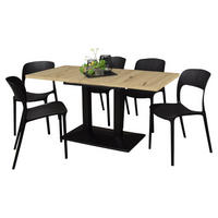 BISTROTISCH ausziehbar Eleen 120x70x72 Schwarz/Asteiche - Schwarz/Eiche Artisan, Metall (120/70/72cm) - 58aufmkessel
