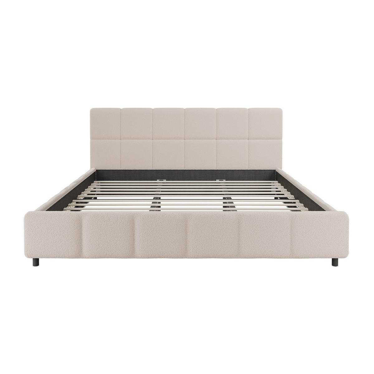 POLSTERBETT Florenz beige 180x200 cm mit Matratze - Beige, Holz (180/200cm) - Juskys