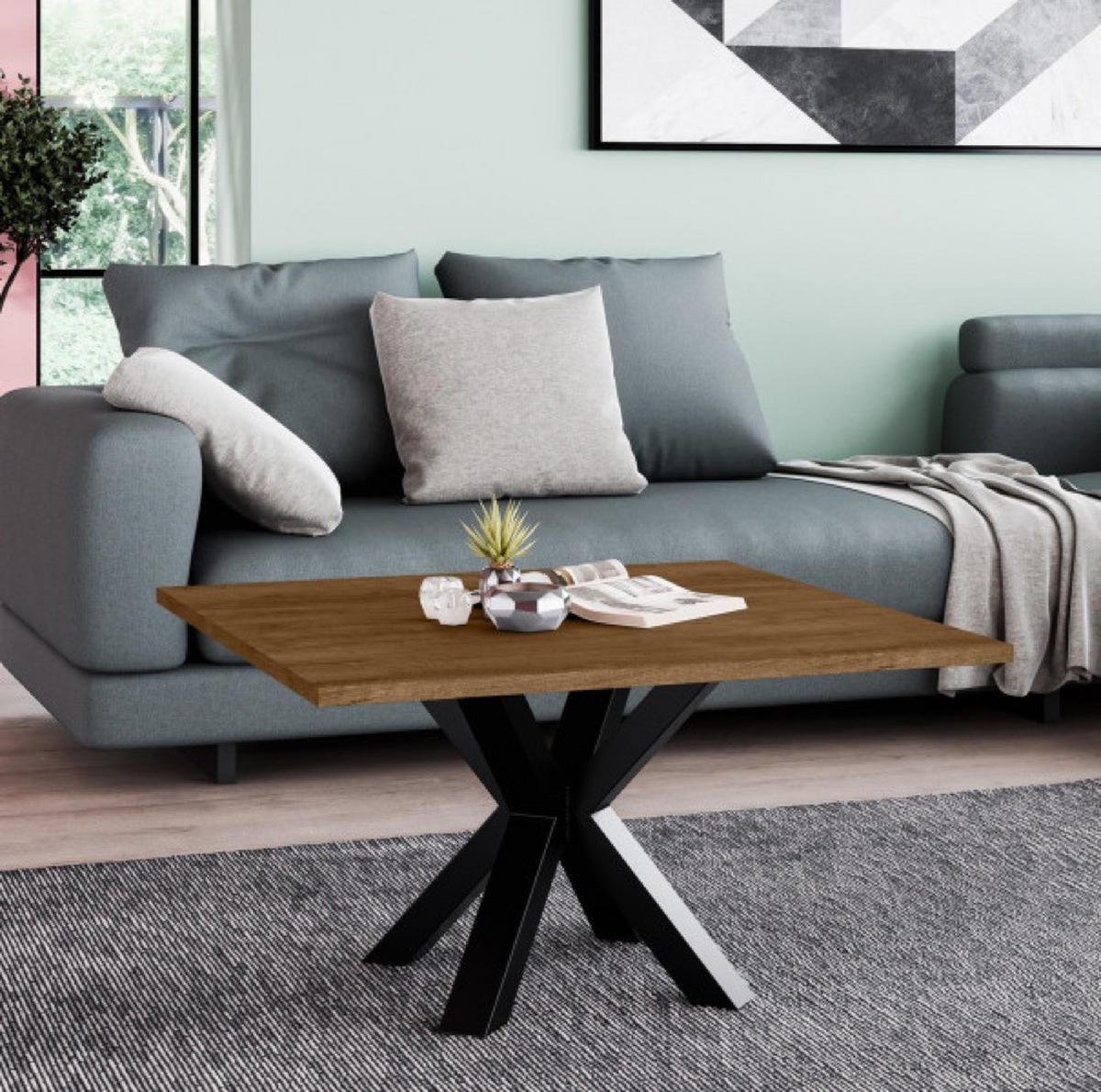 TISCH Eiche Lefkas Neo Quadratisch 60x60 cm - Braun, Holzwerkstoff (60/60/45cm) - Sepro Meble
