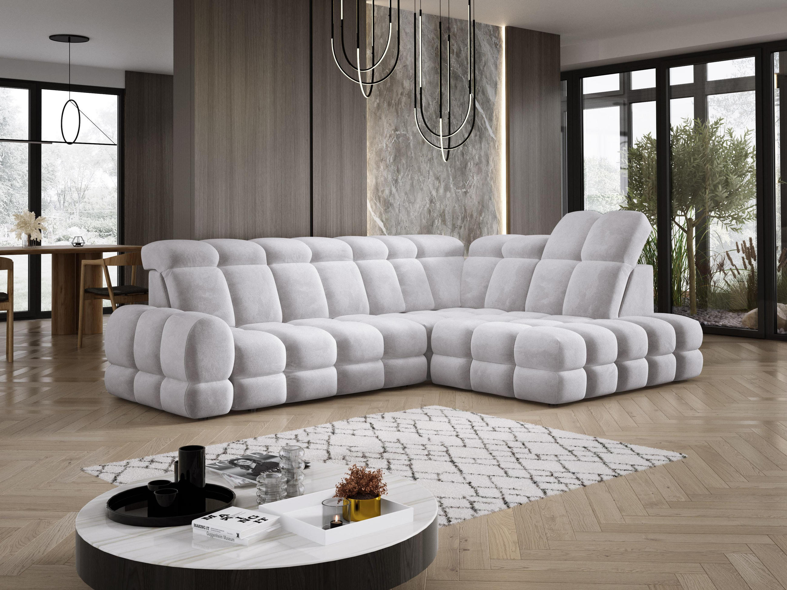 Thumbnail - DomoHome Ecksofa, Alu, Textil, Rechteckig, 302x217 cm, Wohnzimmer, Sofas & Couches, Wohnlandschaften, Ecksofas