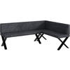 ECKBANK TONI_X - Dunkelgrau, Textil (142/196cm) - Meblini