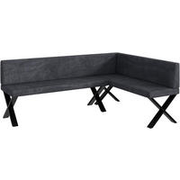 ECKBANK TONI_X - Dunkelgrau, Textil (142/196cm) - Meblini