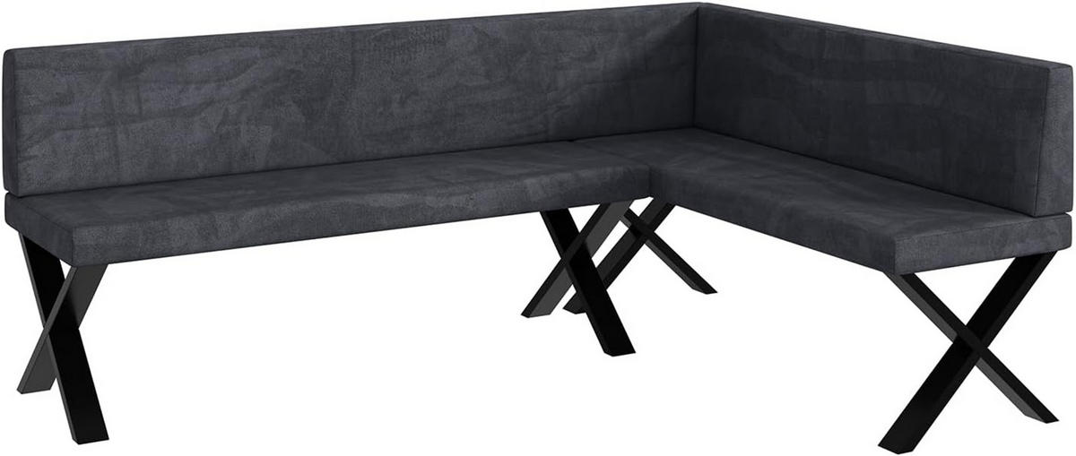 ECKBANK TONI_X - Dunkelgrau, Textil (142/196cm) - Meblini