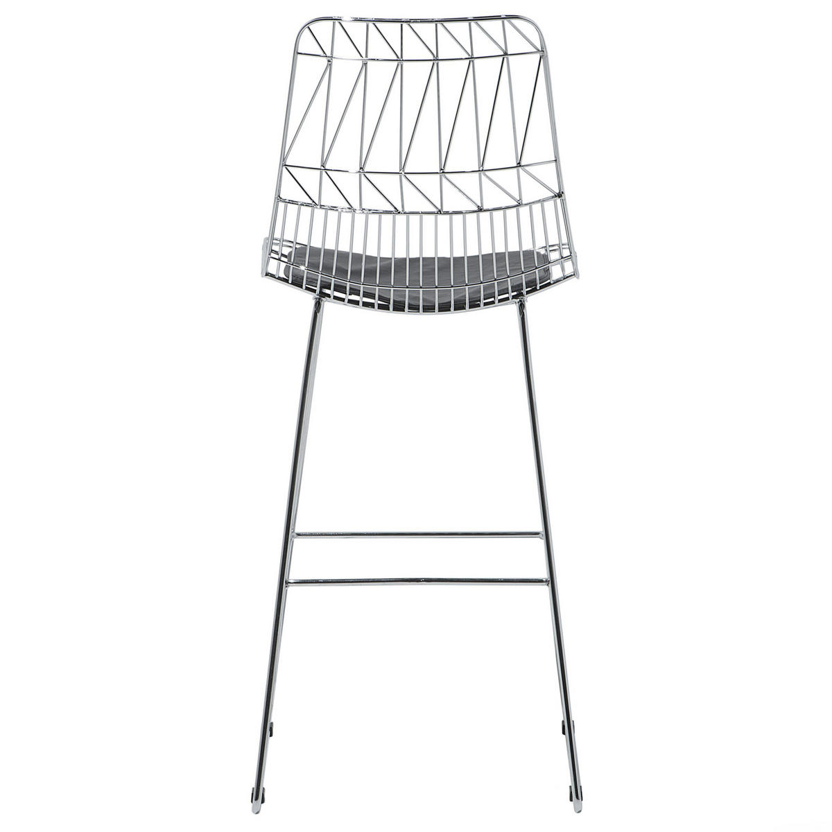 BARSTUHL 2er-Set Metall Silber Preston - Silberfarben, Textil/Metall (49/113/54cm) - Beliani