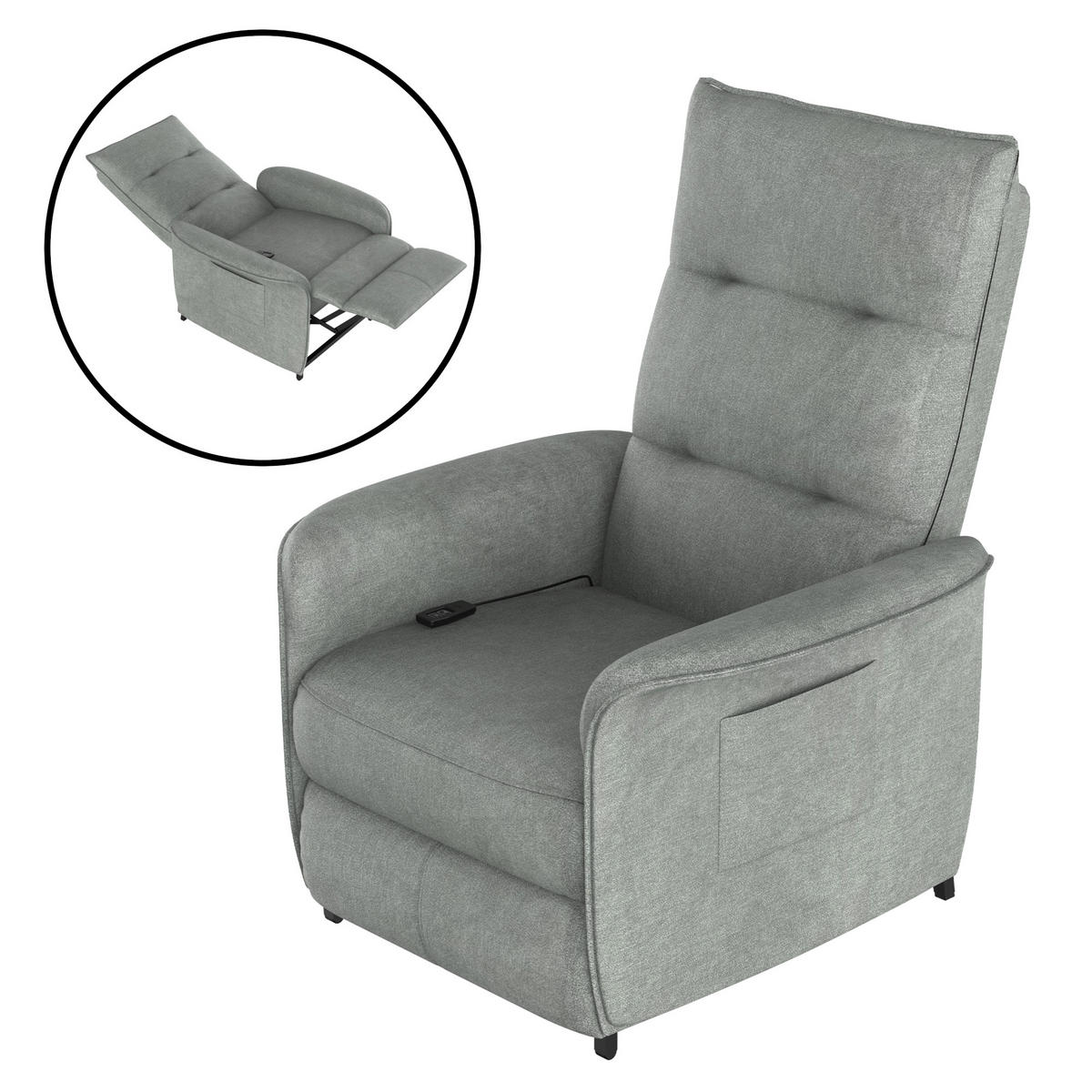 FERNSEHSESSEL Savukoski - Dunkelgrau, Textil (58/102/81cm) - [en.casa]