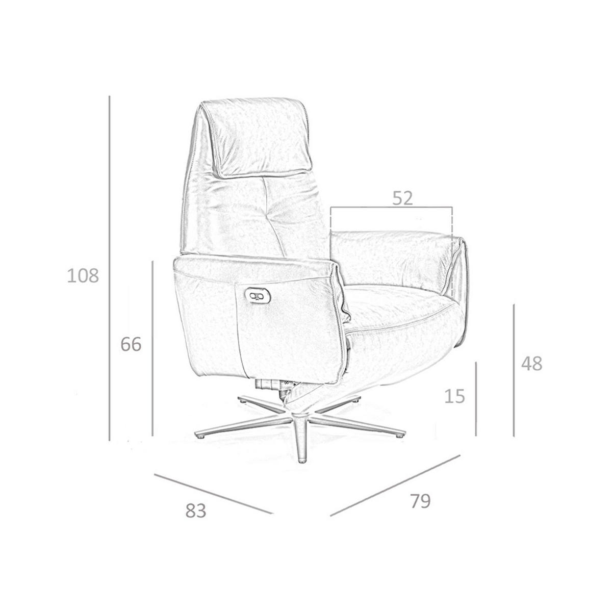 LEDERDREHSESSEL relax arena - Sandfarben/Beige, Leder/Metall (79/108/83cm) - ANGEL CERDA
