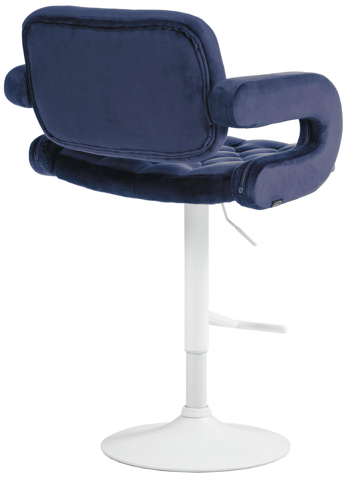 BARHOCKER Samt blau - Blau/Weiß, Textil (62/103/55cm) - CLP