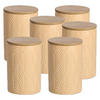 VORRATSDOSE 6 Stück Keramik mit Bambusdeckel, apricot - 720ml, Ø 10cm - Creme, Keramik (10/15/10cm) - Zeller Present