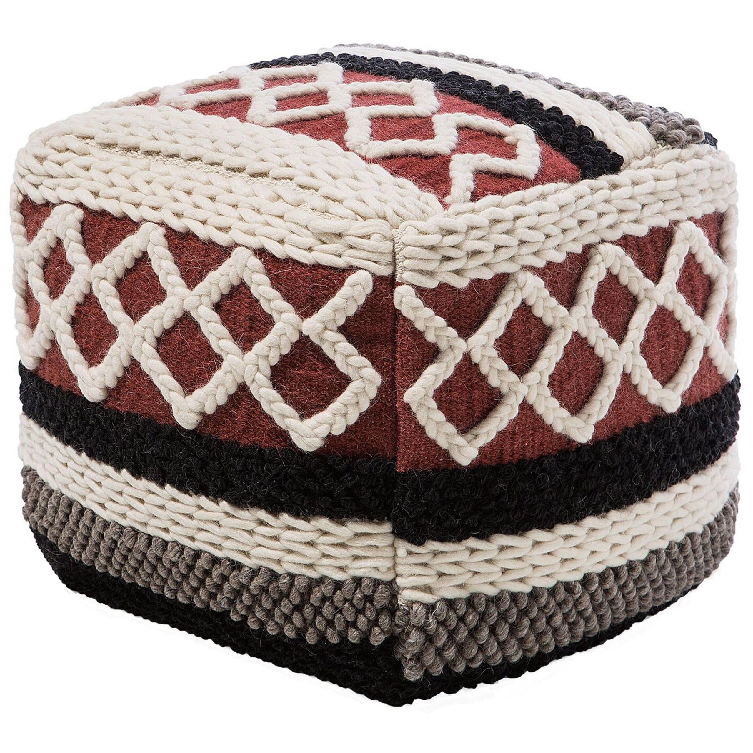 POUF Sagar 48/48/42 cm - Multicolor, Naturmaterialen/Textil (48/42/48cm) - Beliani