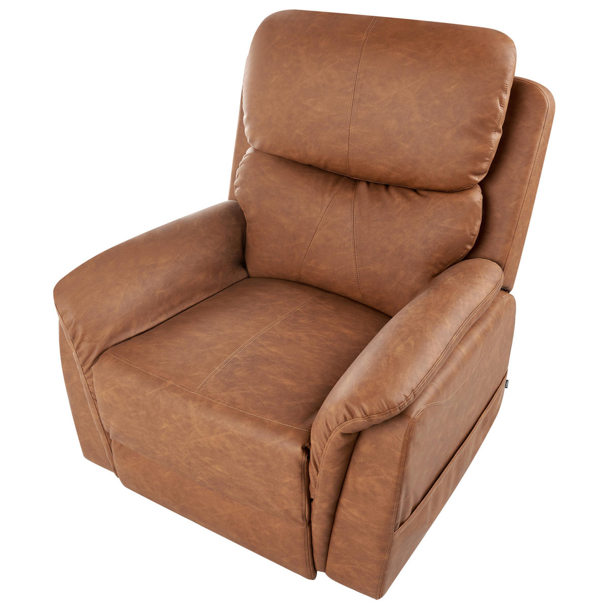 ELEKTRISCHER-FERNSEHSESSEL mit Massagefunktion Kunstleder Braun Glorie - Braun, Kunststoff (85/82/85cm) - Beliani