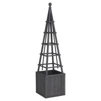 RANKGITTER MIT PFLANZKASTEN Anthrazit - Anthrazit, Holz (168cm) - MCW