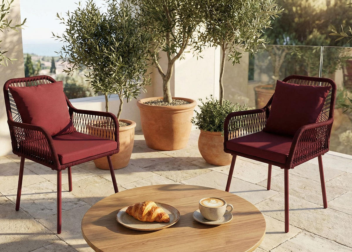 ZÁHRADNÁ STOLIČKA Bordeaux - bordová, textil (54/81/62cm) - MCW