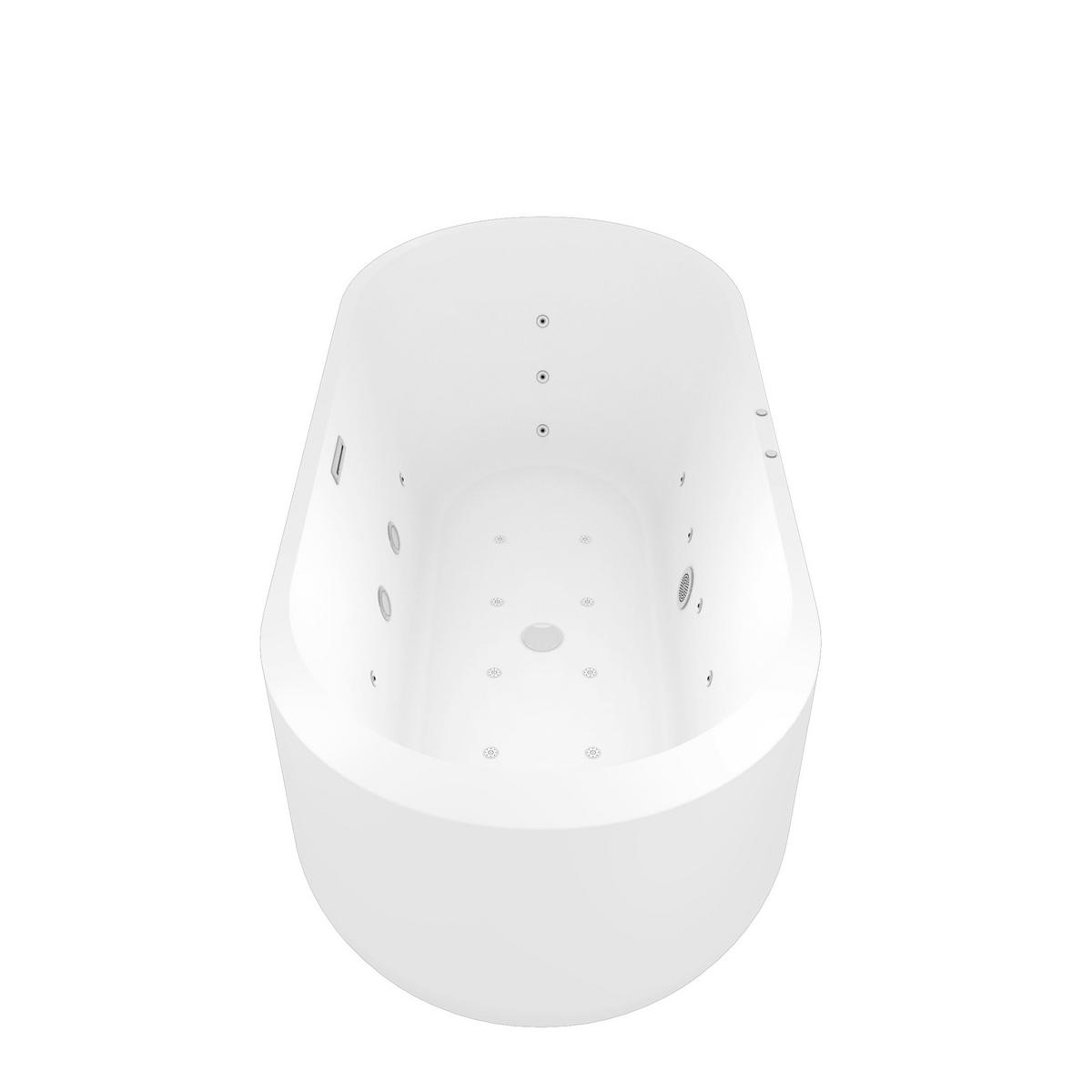 FREISTEHENDE Badewanne Wanne F26 170x80cm Whirlpool Luft & Wasser - Weiß, Glas/Kunststoff (80/58/170cm) - AcquaVapore by Sandra Jentho