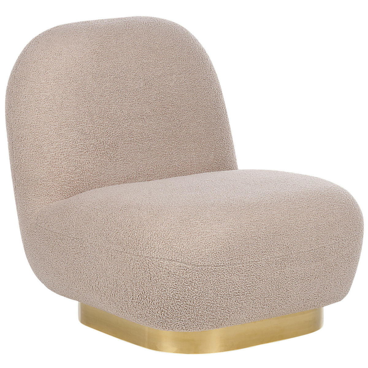 SESSEL Bouclé beige/gold LovIisa - Beige/Goldfarben, Textil (62/76/70cm) - Beliani