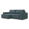 ECKSOFA mit Schlaffunktion Samt Stoff Blau - Blau/Petrol, Kunststoff/Textil (148/257cm) - Makamii