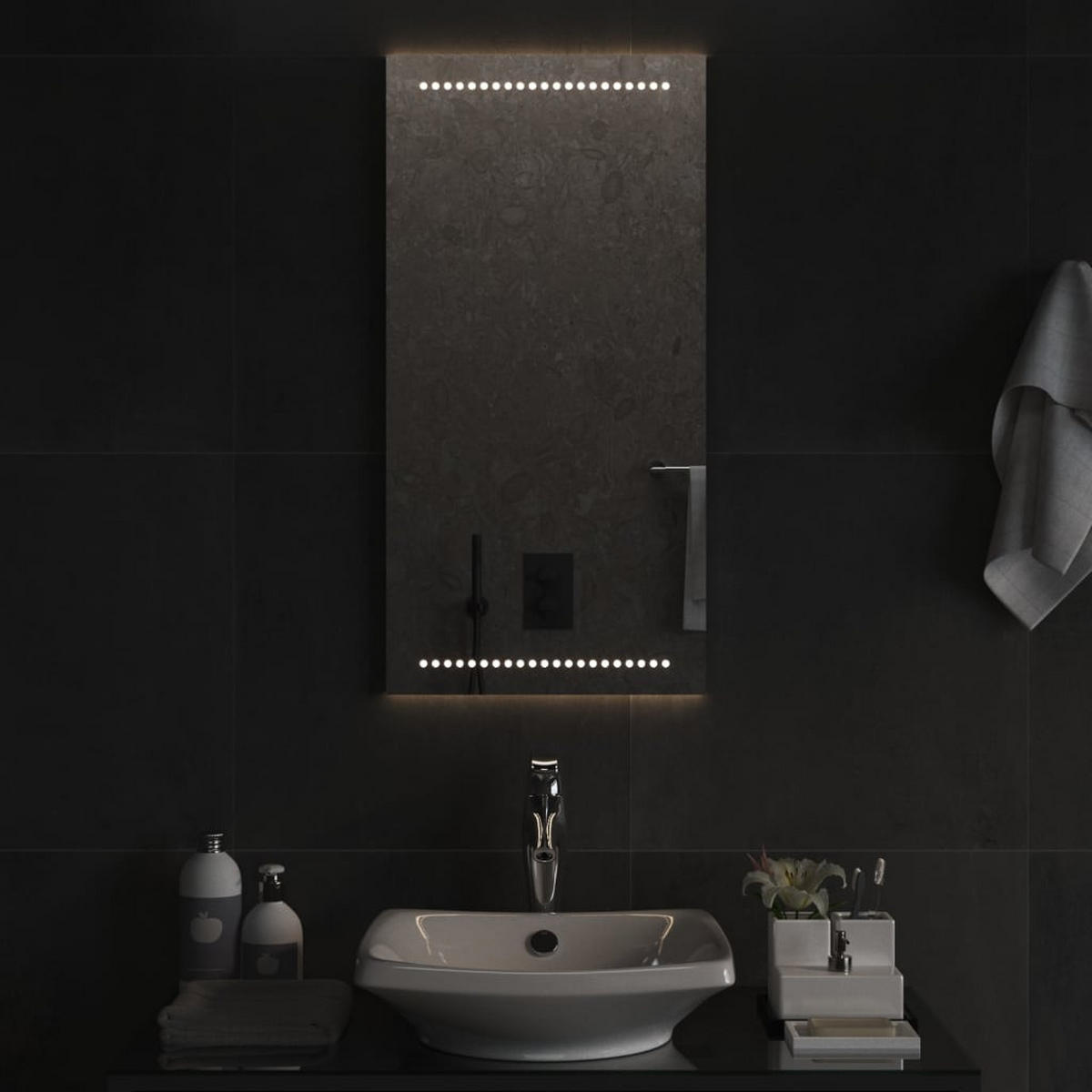 LED-BADSPIEGEL 40x80 cm - Transparent, Glas (40/19/80cm) - furnicato