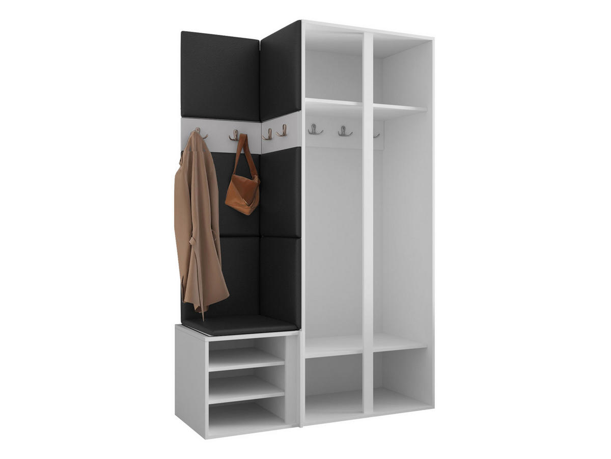 GARDEROBEN-SET Orion XXVI - Creme/Graphitfarben, Holzwerkstoff/Kunststoff (116/186/46cm) - MIRJAN24