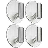 KLEBEHAKEN Edelstahl 4er Set Silber - Silberfarben, Metall (4.5/3/6cm)