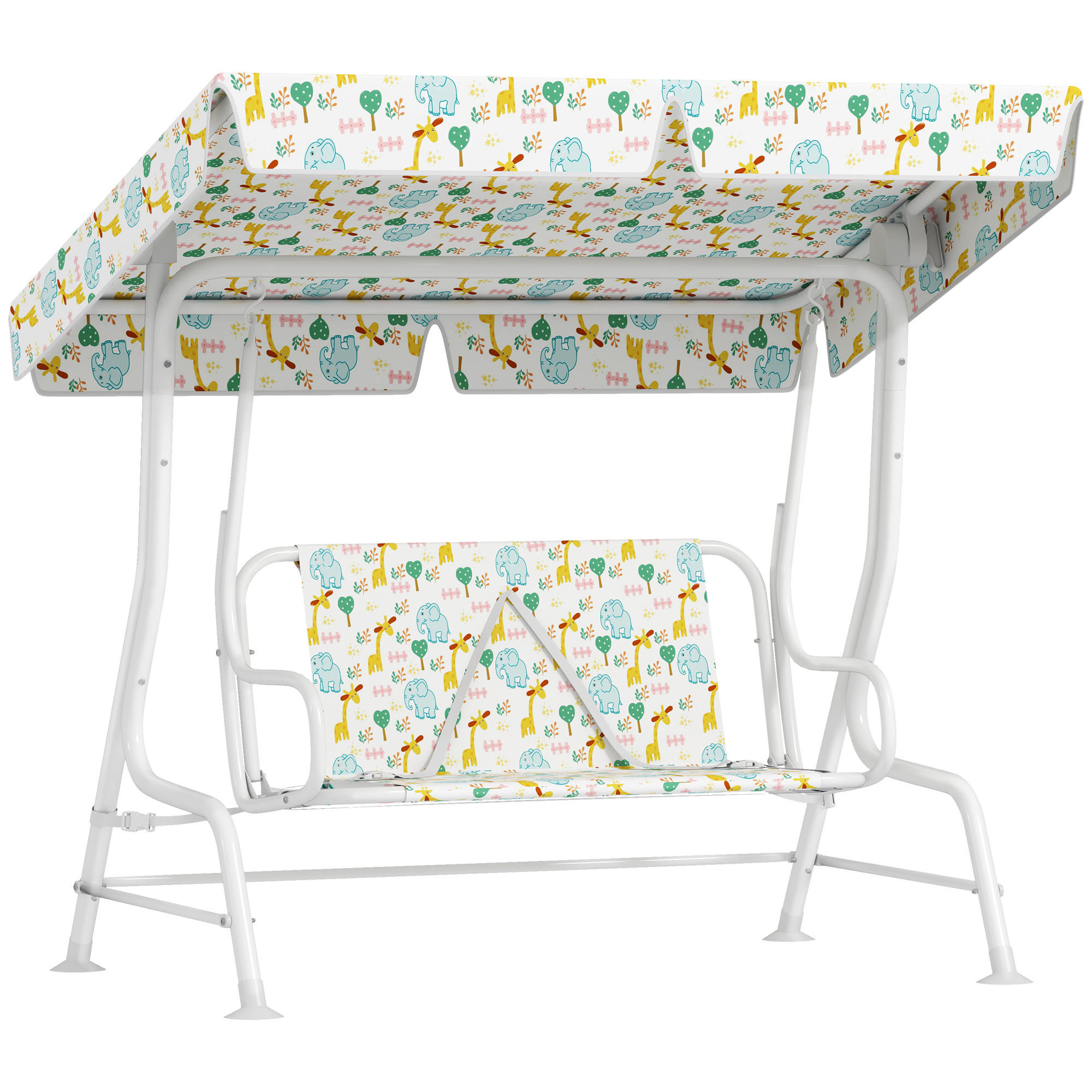 KINDER HOLLYWOODSCHAUKEL, Weiß, Stahl, Polyester - Weiß, Metall (75/120/112cm) - AIYAPLAY