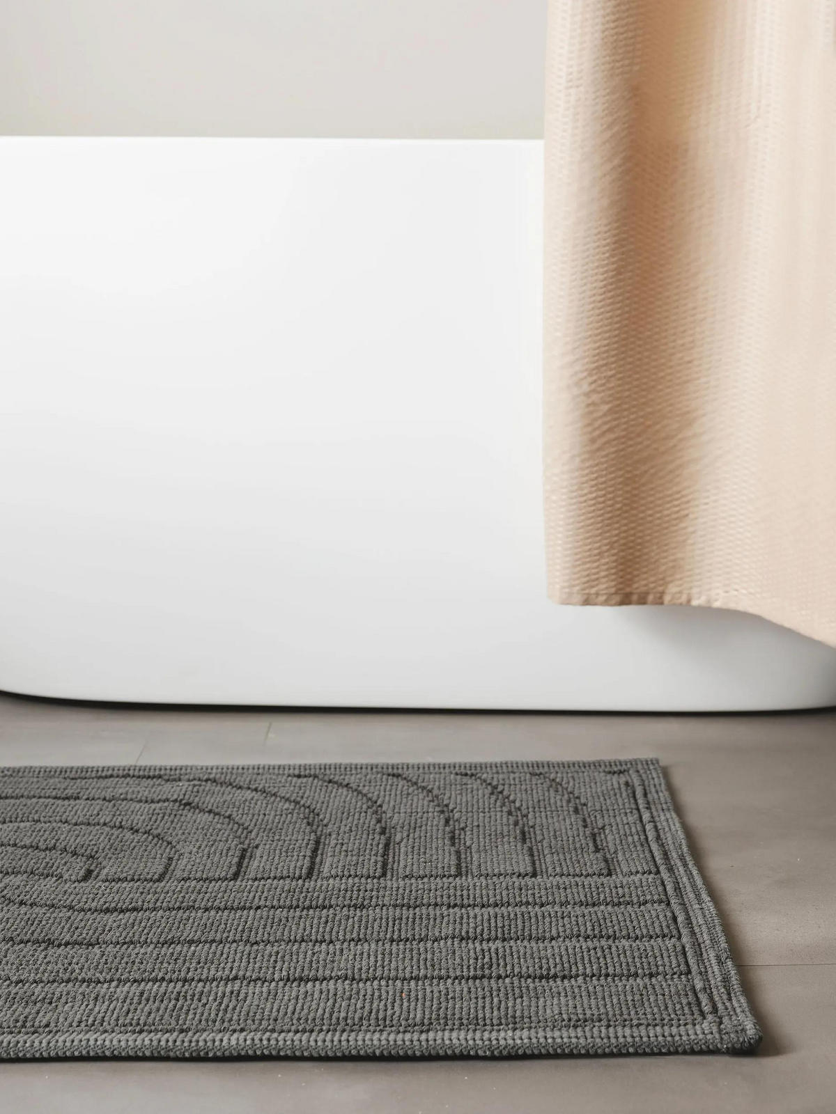 BADEMATTE Jojo Anthrazit 50x80 cm - Anthrazit, Textil (50/80cm) - benuta Nest