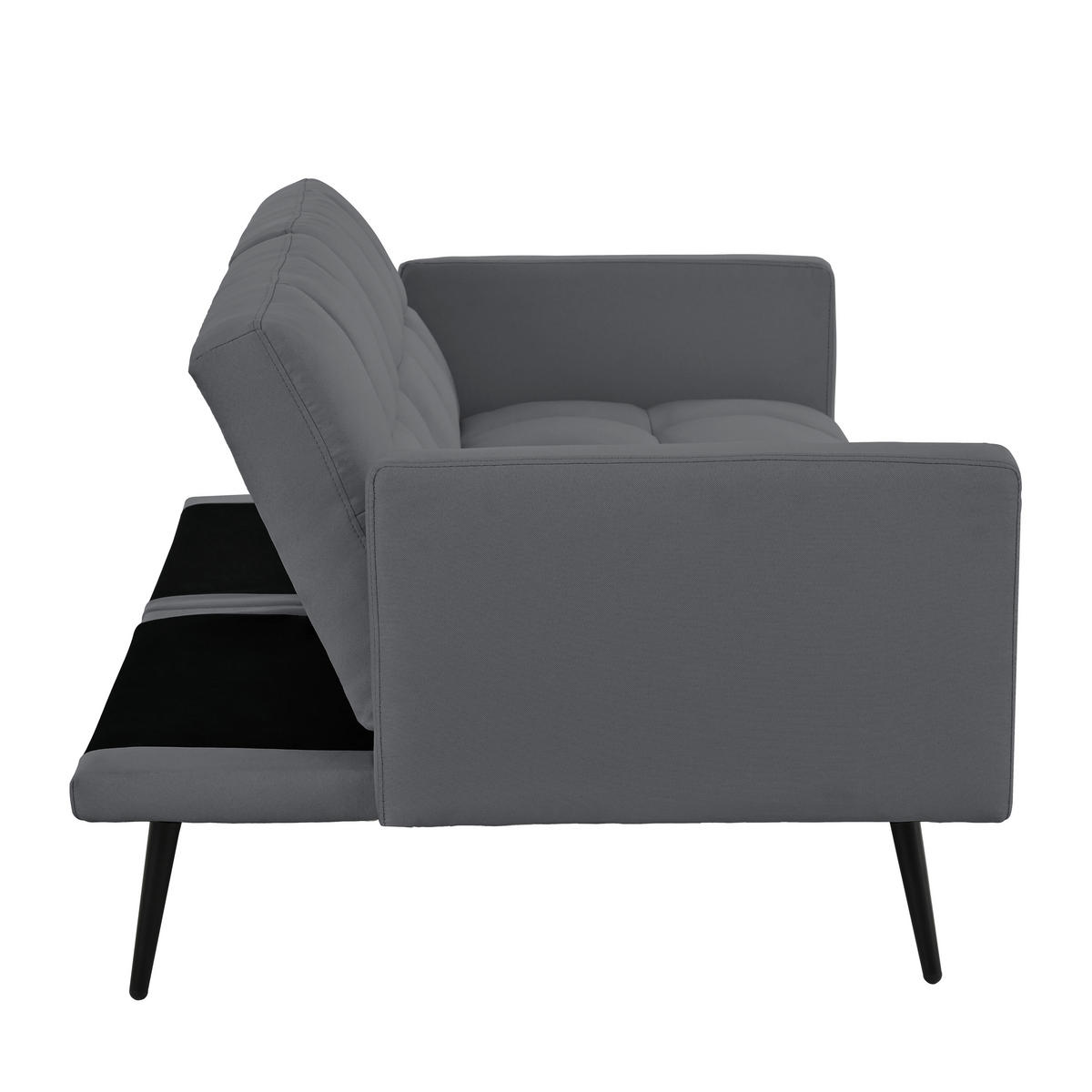 SCHLAFSOFA 146/60/70 cm in Leinenoptik Grau - Grau, Textil (146/70/60cm) - Oxeza