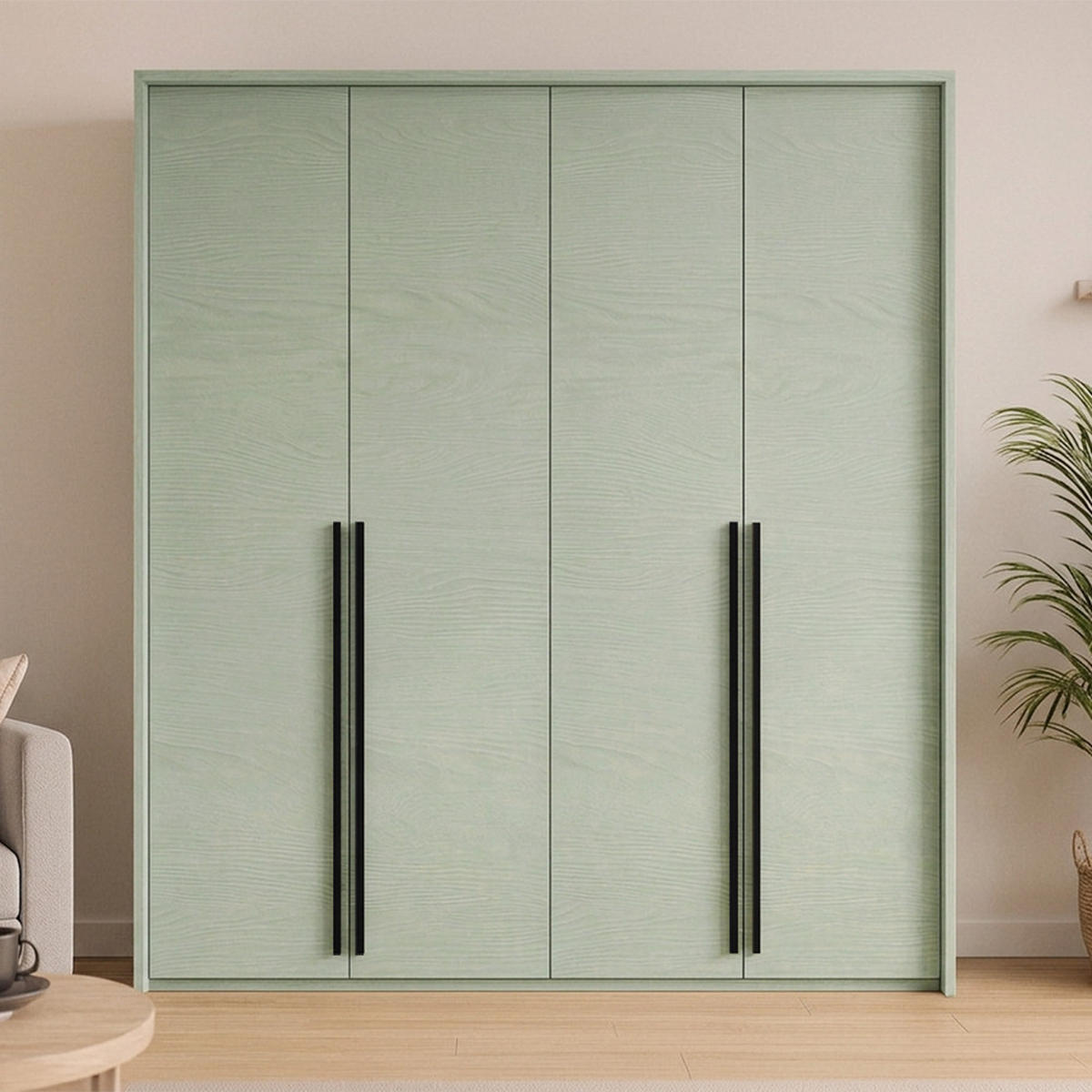 DREHTÜRENSCHRANK Giana mit 4 Türen, 210 cm, Eukalyptusfarbe - Eukalyptusholzfarben, Holzwerkstoff (210/217/65cm) - Beautysofa